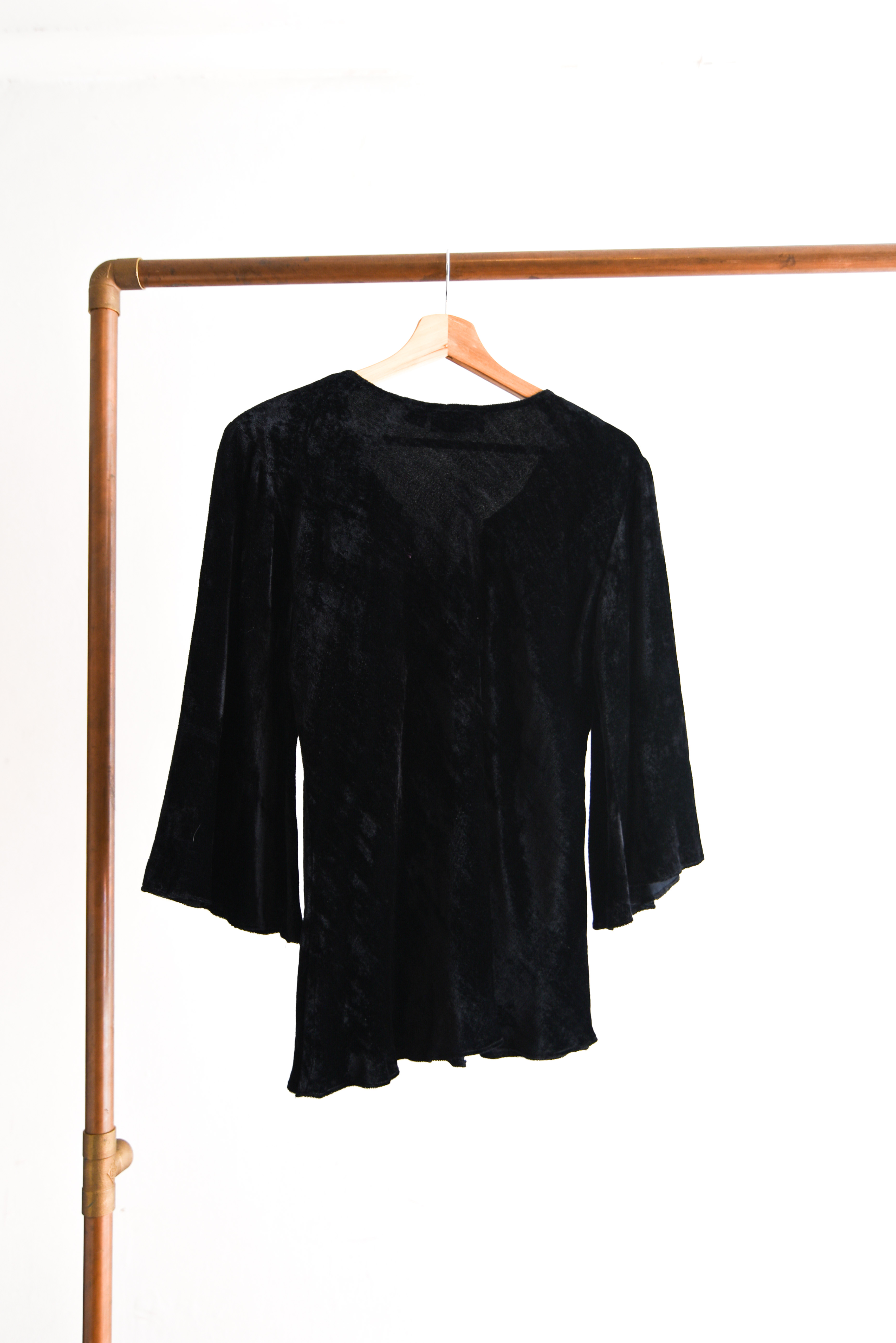 Top y2k black velvet
