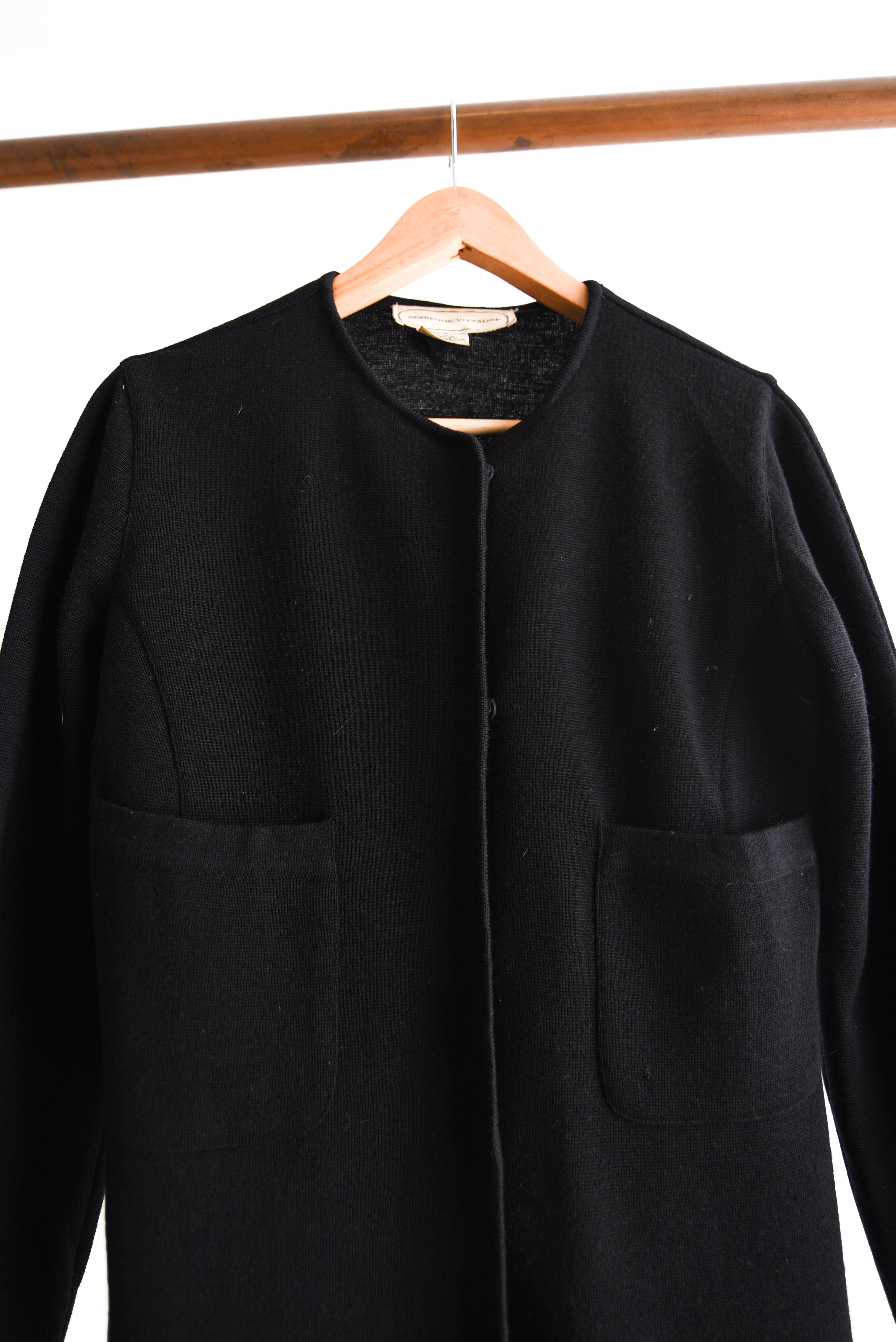 Cardigan negro lana vntg