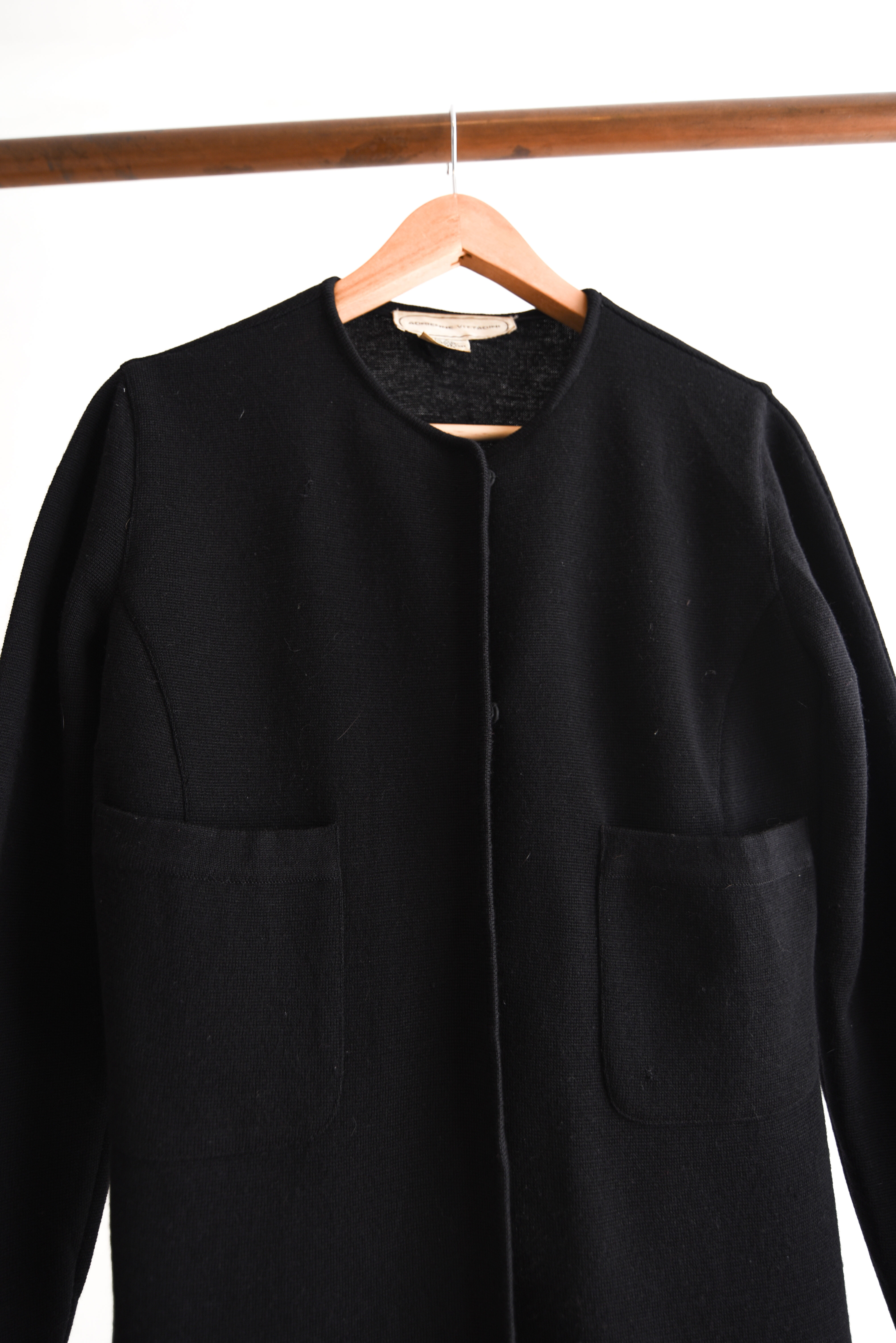 Cardigan negro lana vntg