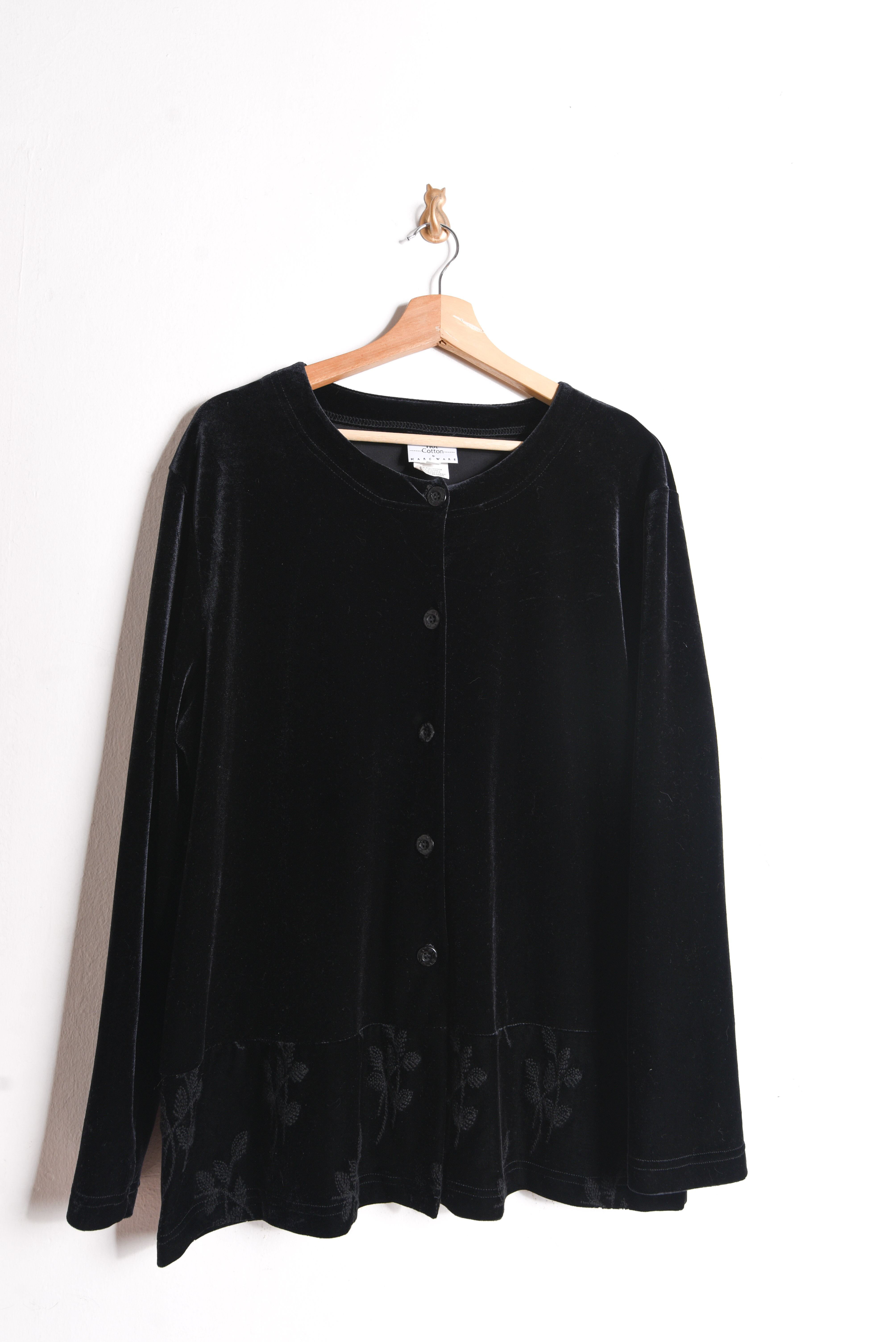 Camisa black velvet 90s