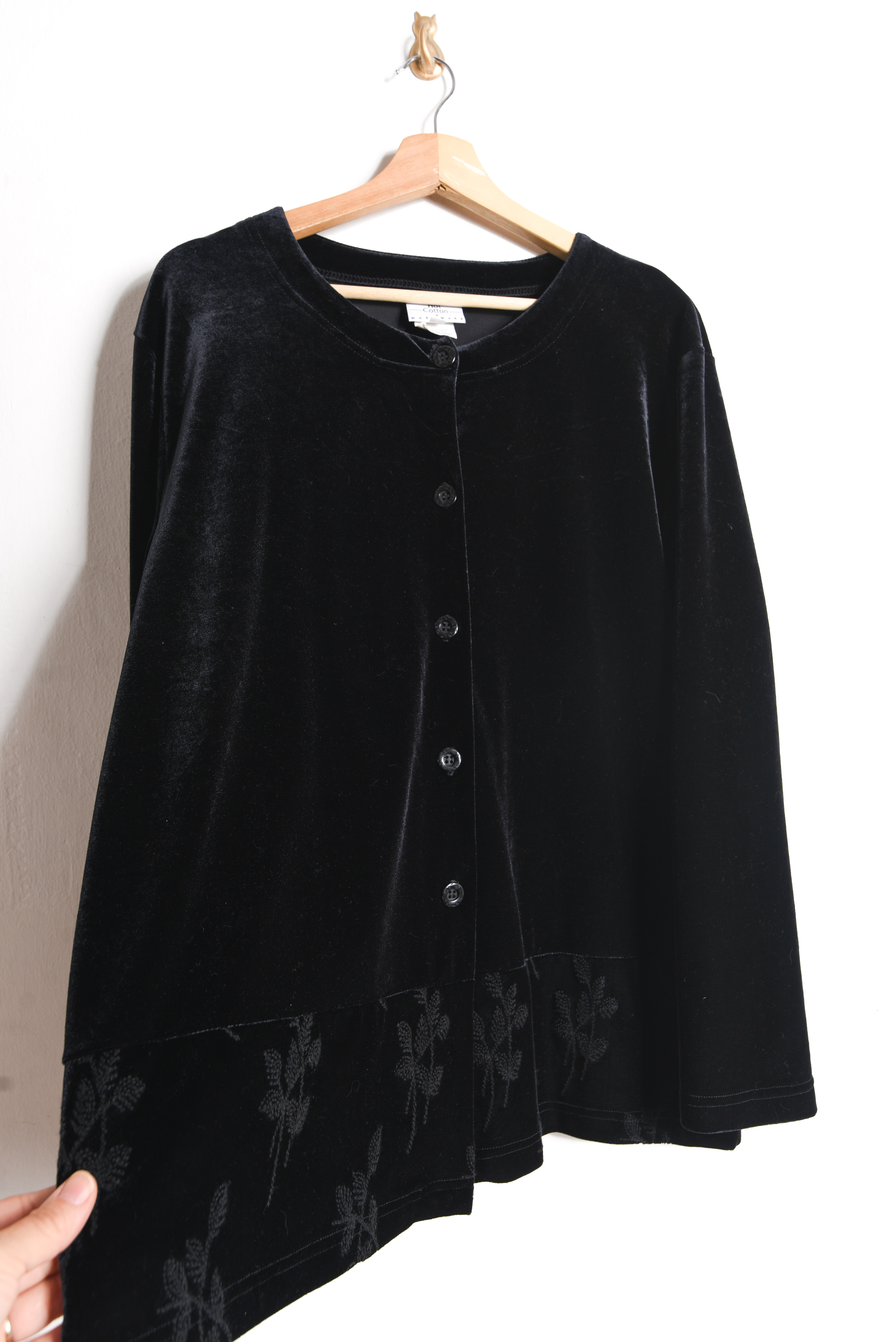 Camisa black velvet 90s
