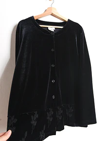 Camisa black velvet 90s