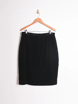 Falda negra vintage velvet wavy