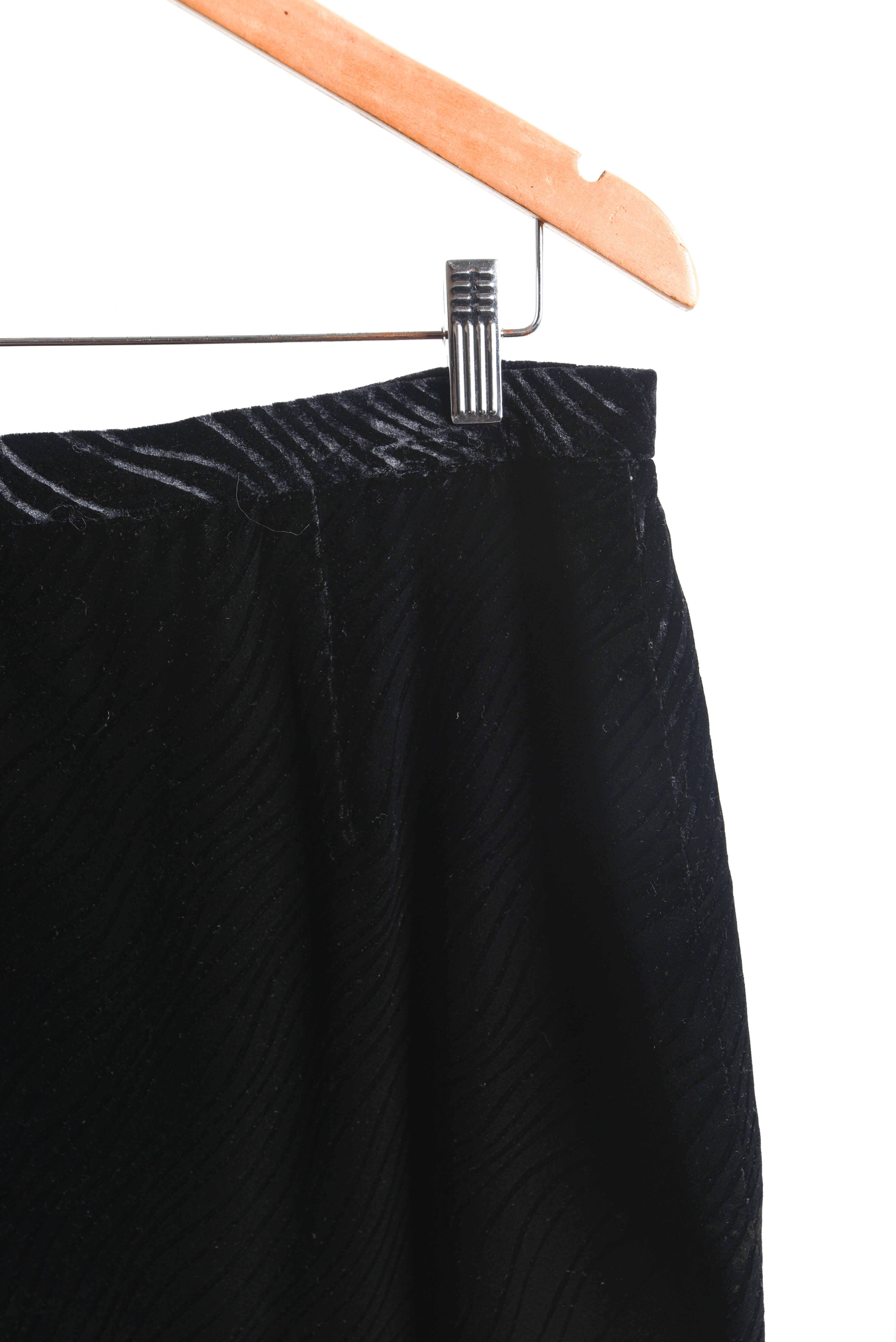 Falda negra vintage velvet wavy
