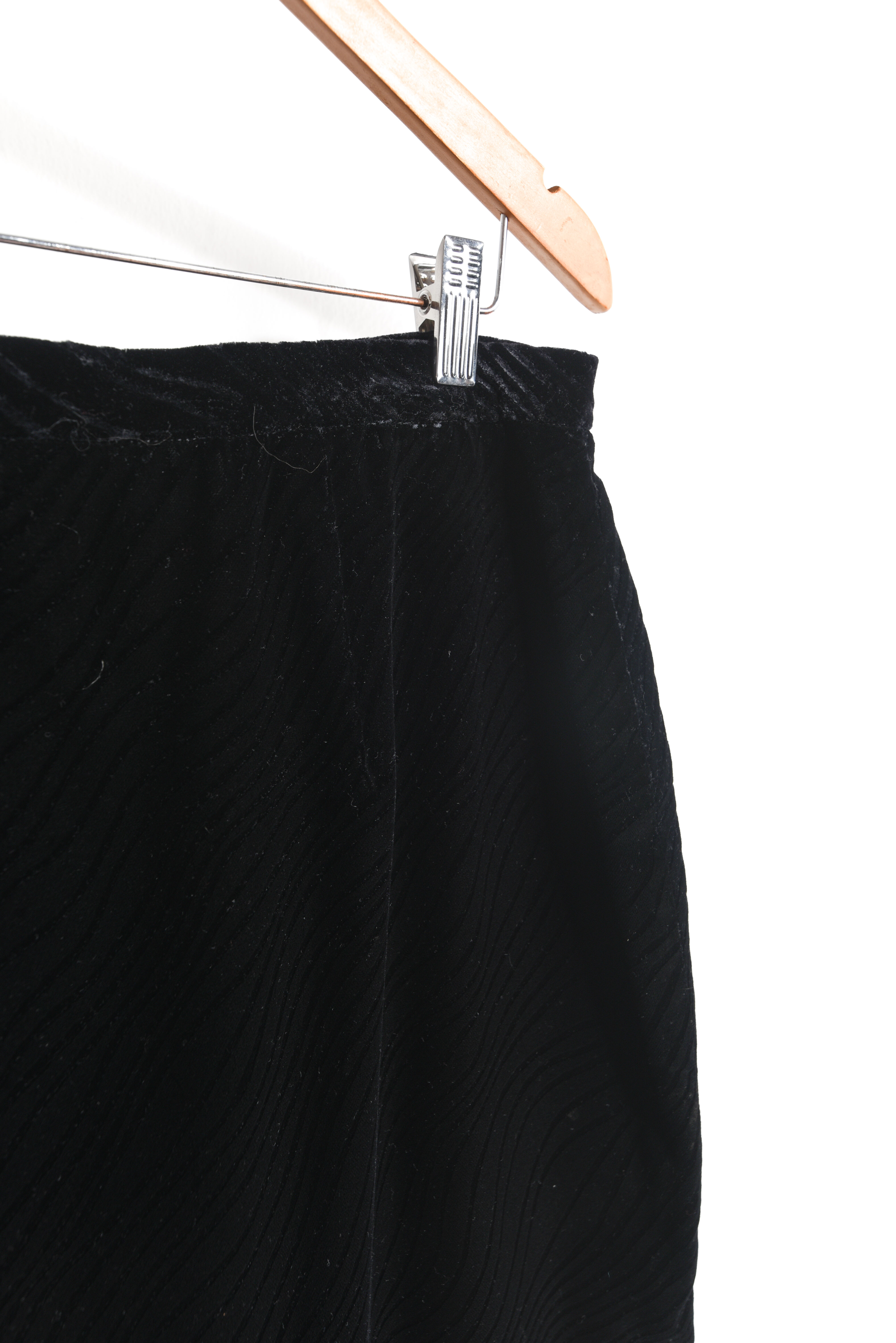 Falda negra vintage velvet wavy