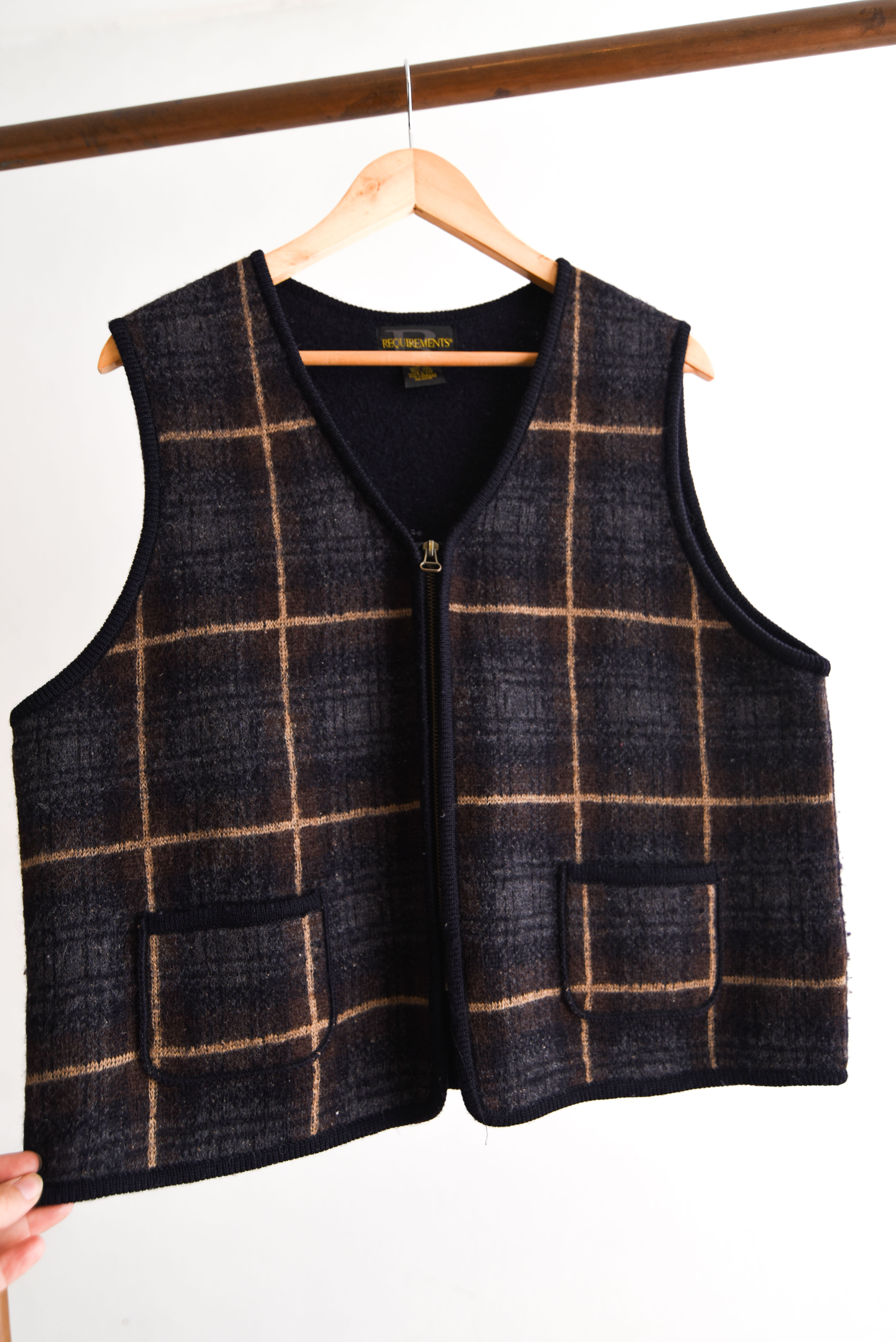 Sweater vest tartán lana vntg