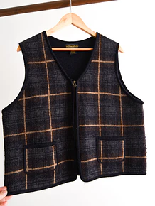 Sweater vest tartán lana vntg