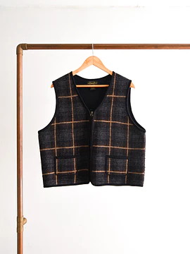 Sweater vest tartán lana vntg