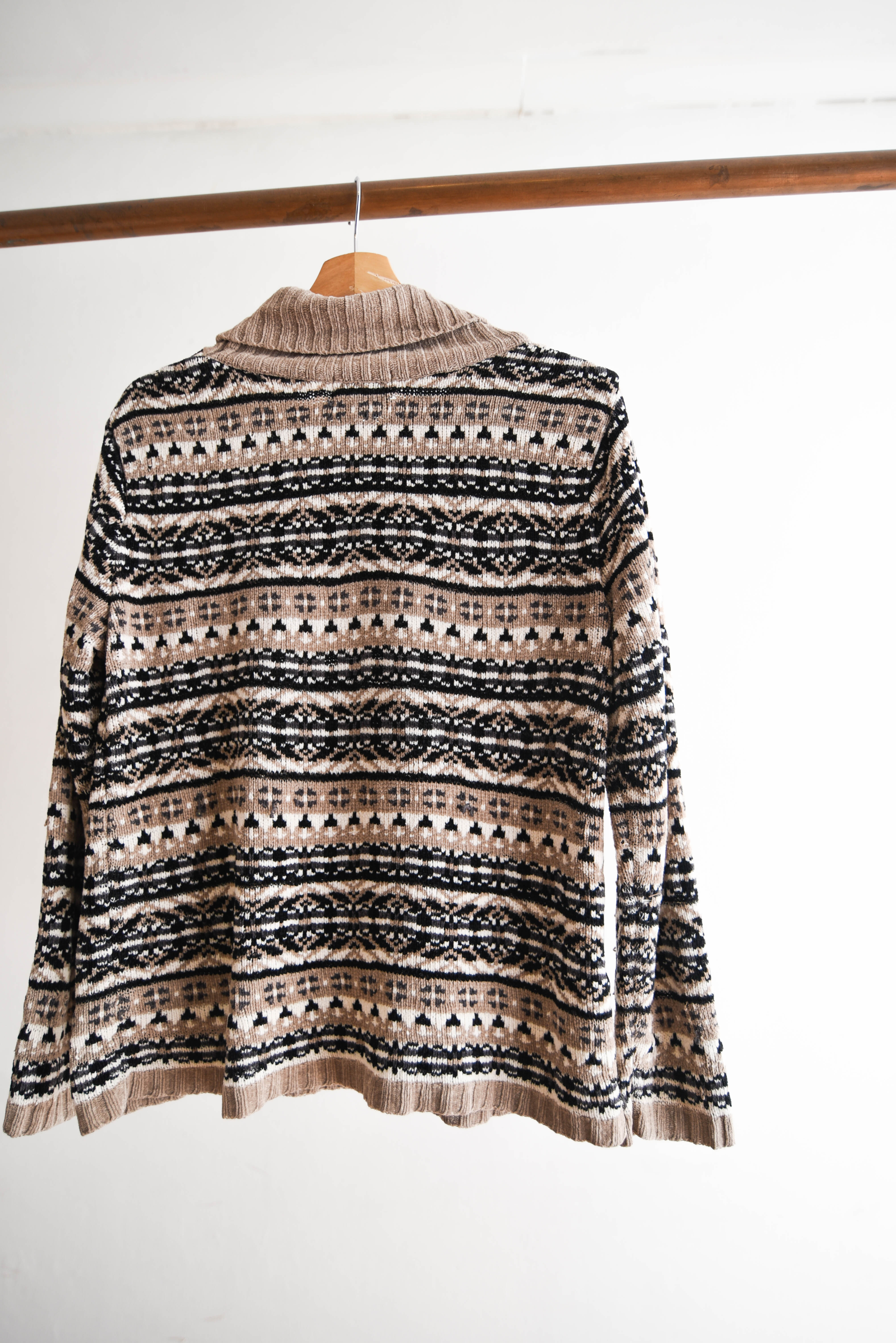 Chaleco turtleneck chenille café