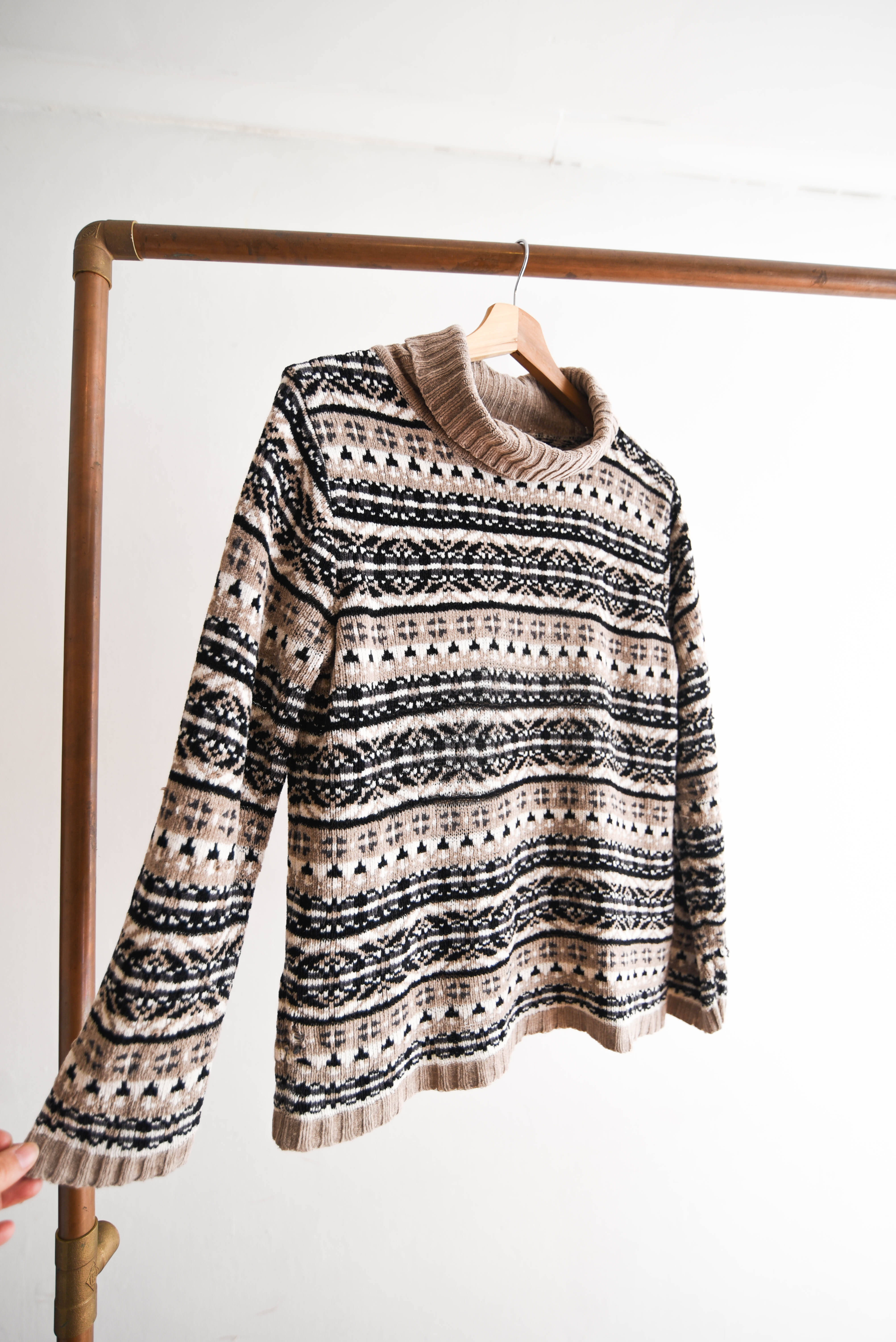 Chaleco turtleneck chenille café