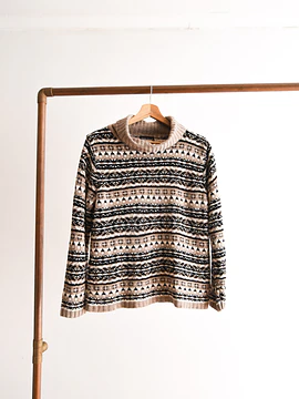Chaleco turtleneck chenille café