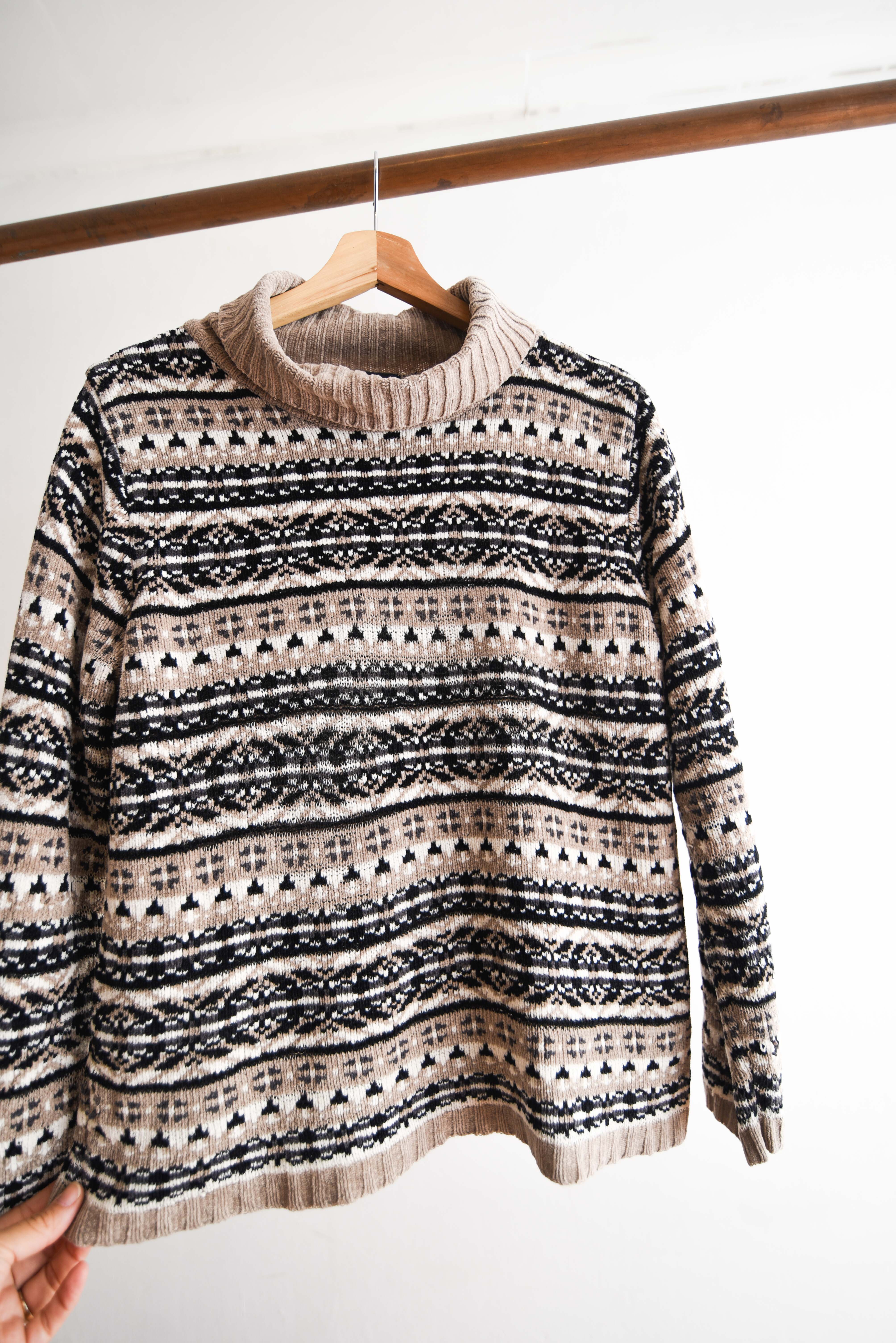 Chaleco turtleneck chenille café