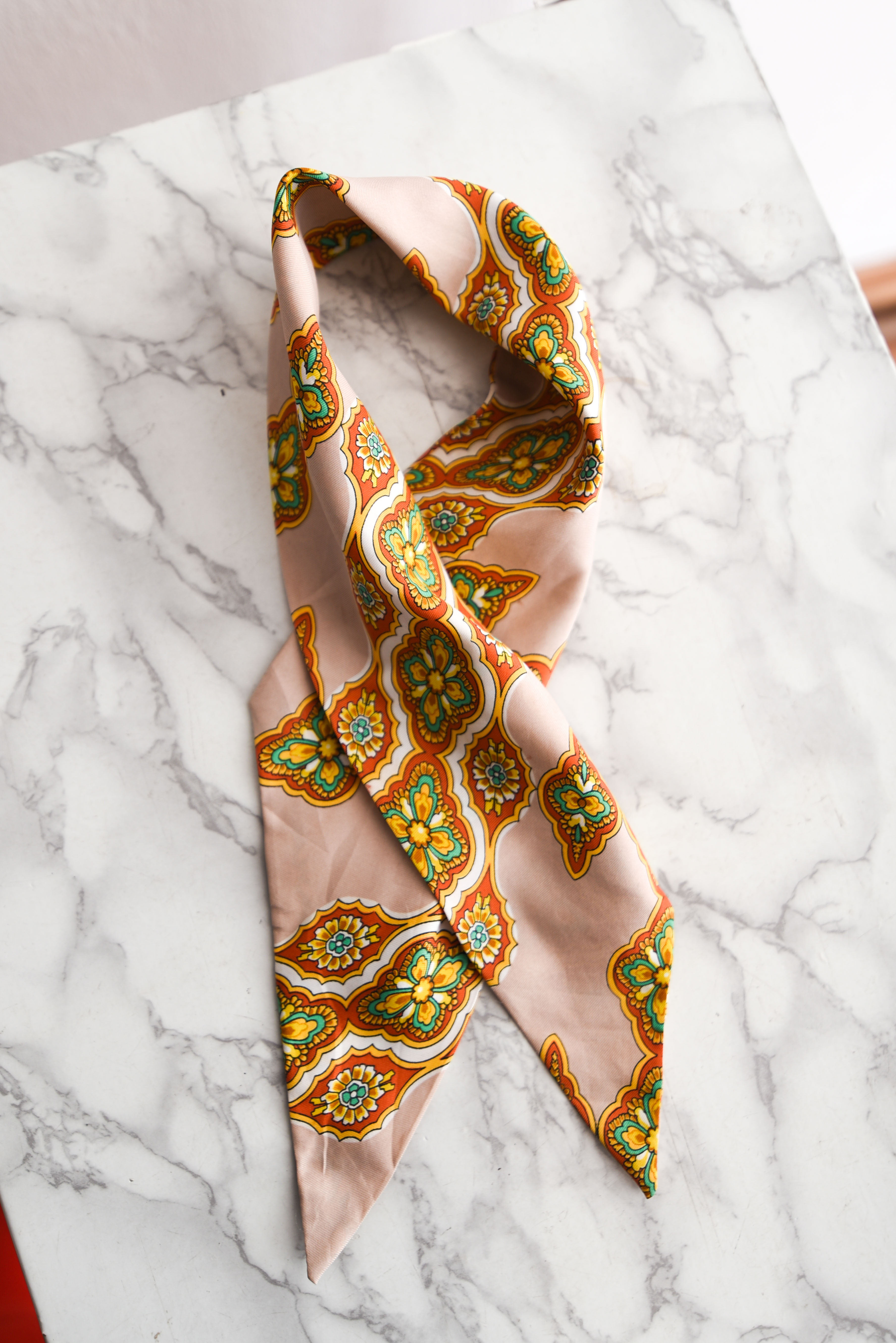 Pañuelo paisley 70s beige