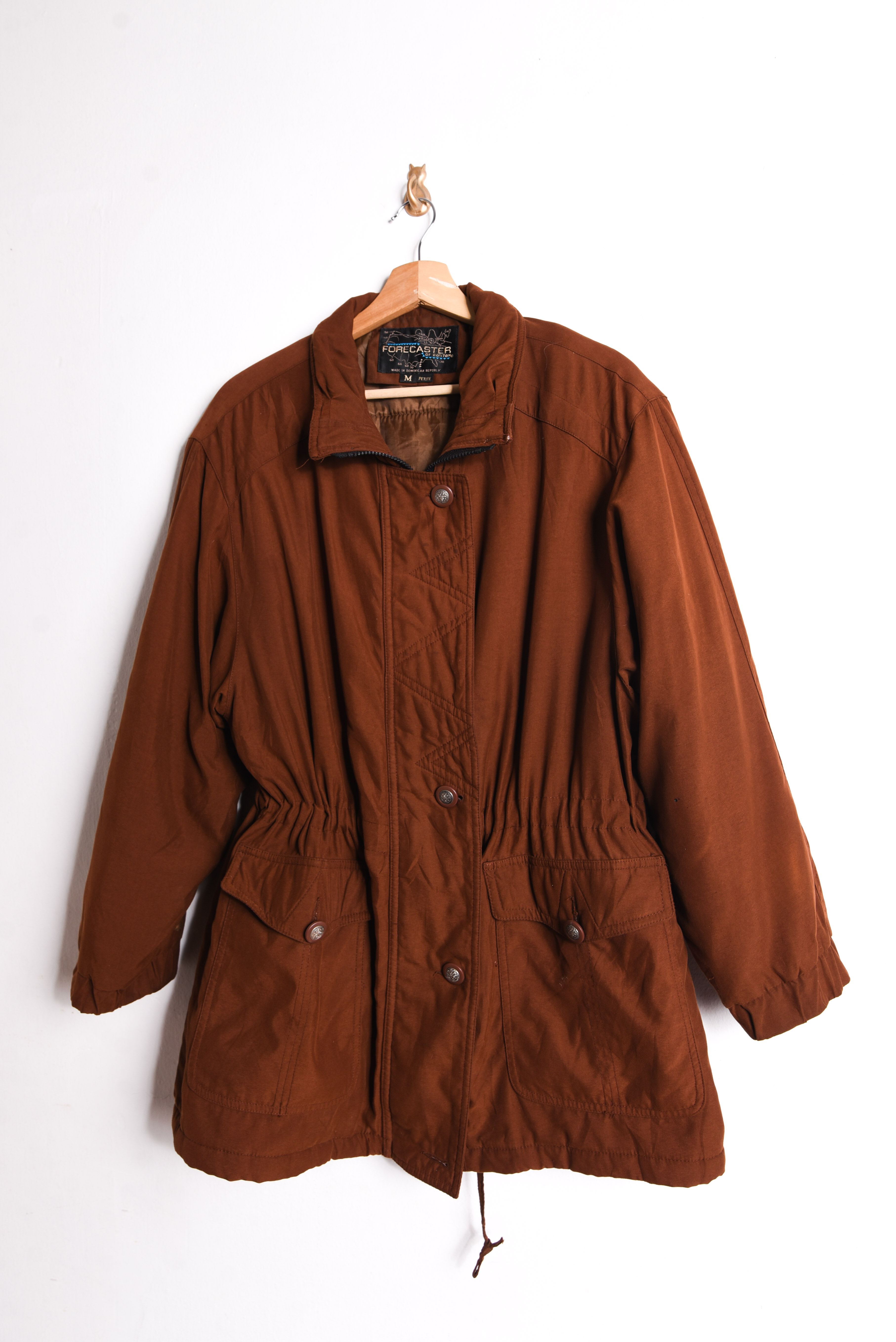 Chaqueta café chocolate acinturada vntg