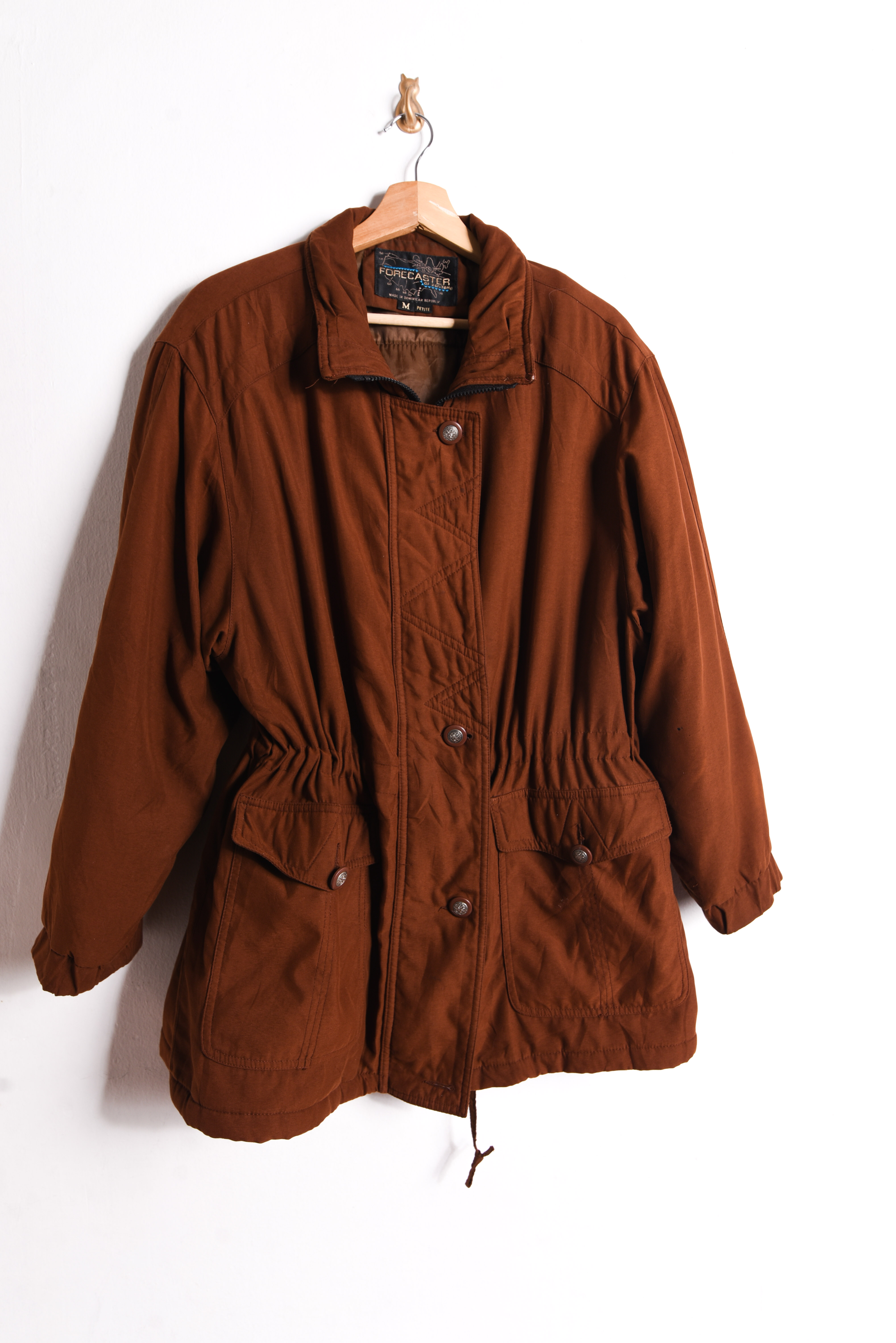 Chaqueta café chocolate acinturada vntg