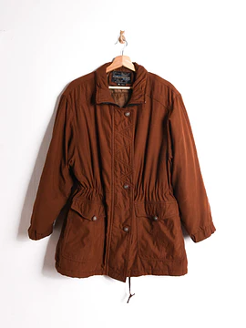 Chaqueta café chocolate acinturada vntg