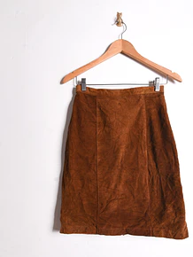 Falda café vintage gamuza