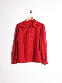 Blusa roja satín vintage