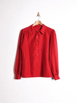 Blusa roja satín vintage