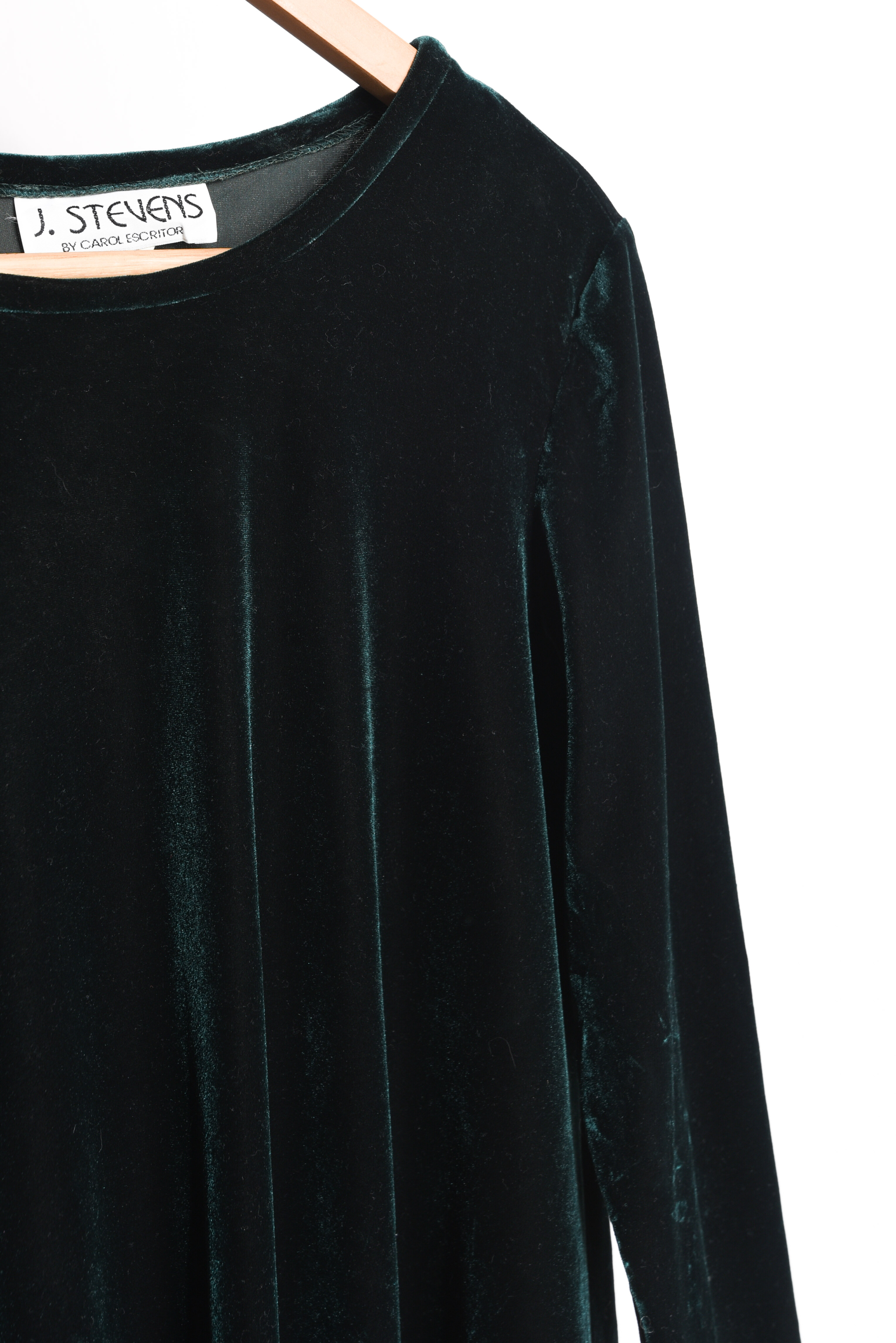 Vestido green velvet 90s