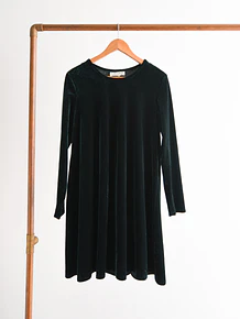 Vestido green velvet 90s