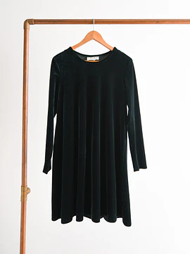 Vestido green velvet 90s