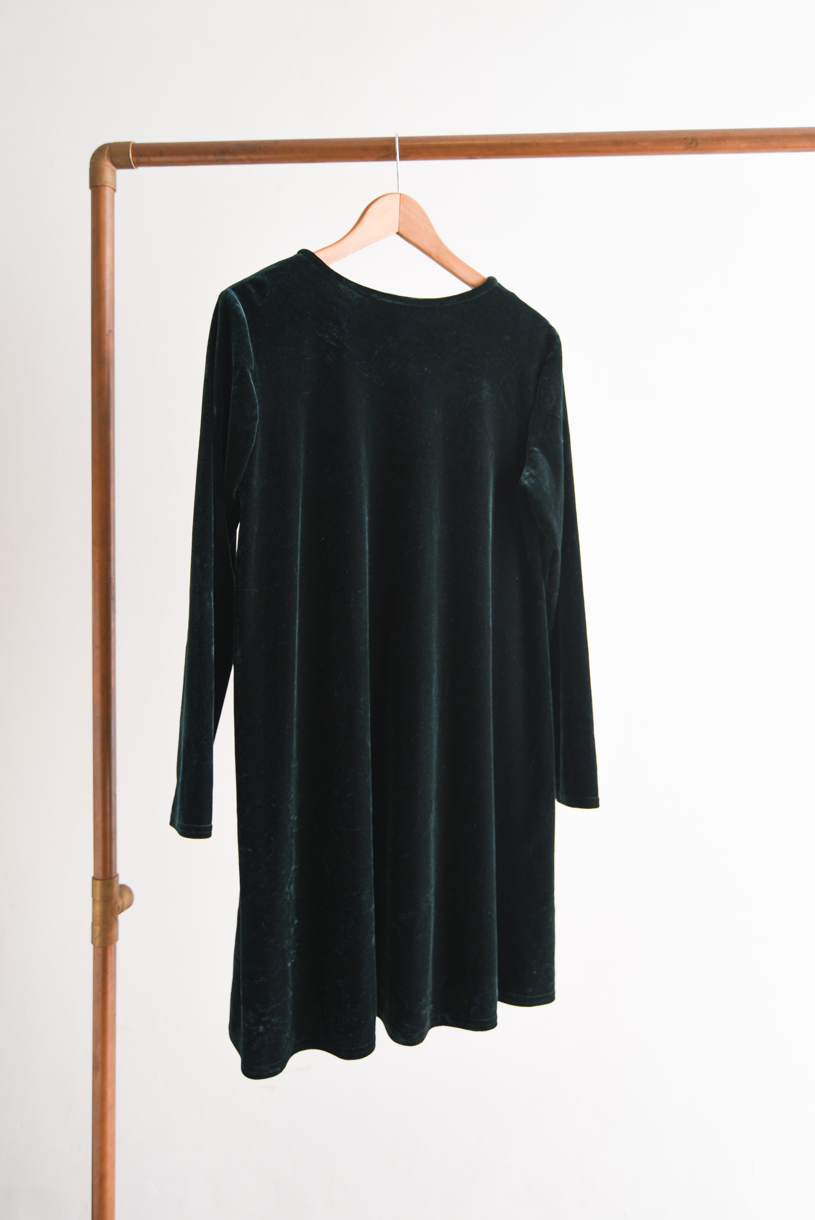 Vestido green velvet 90s