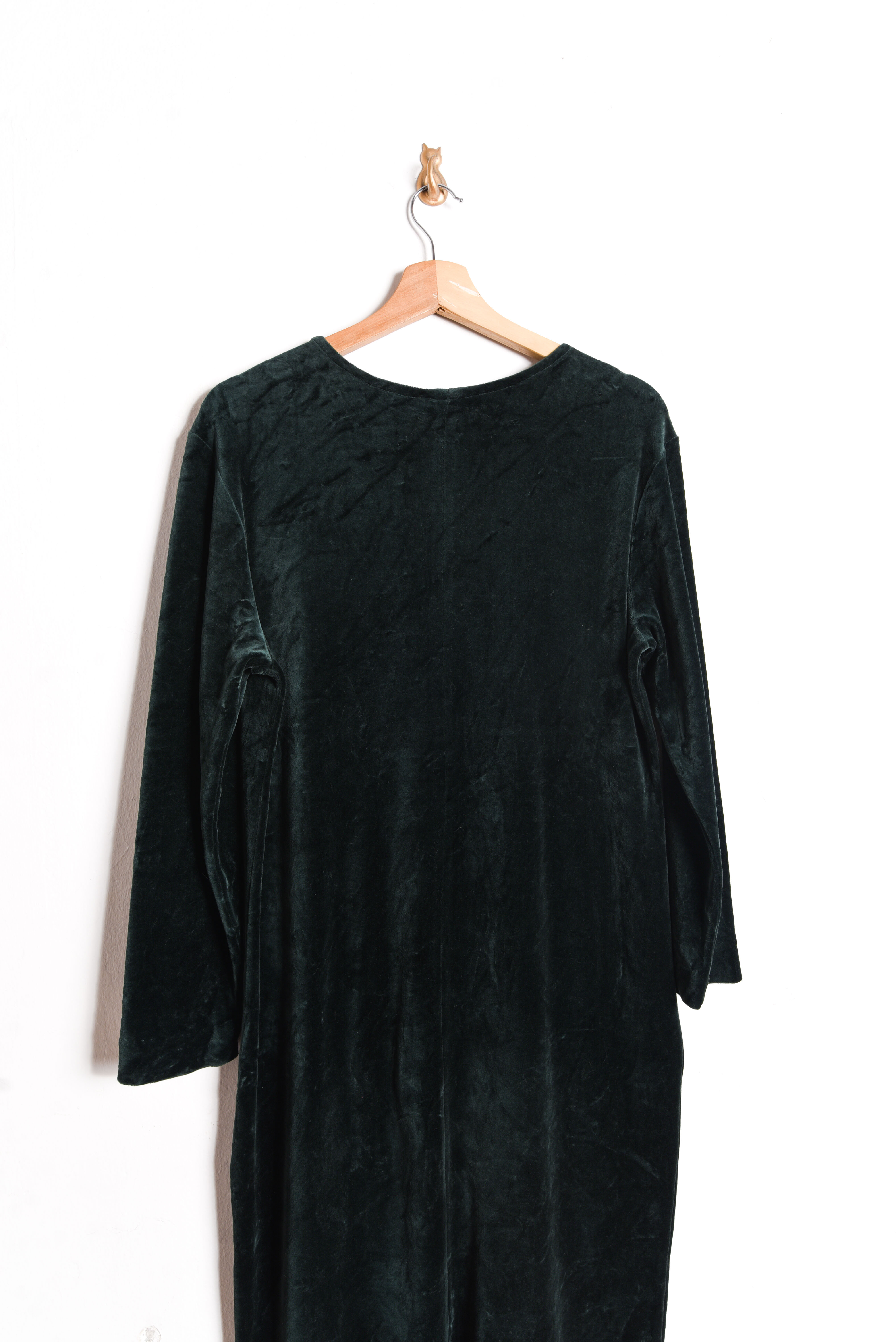 Maxi vestido green velvet 90s