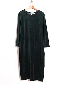 Maxi vestido green velvet 90s