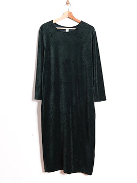 Maxi vestido green velvet 90s