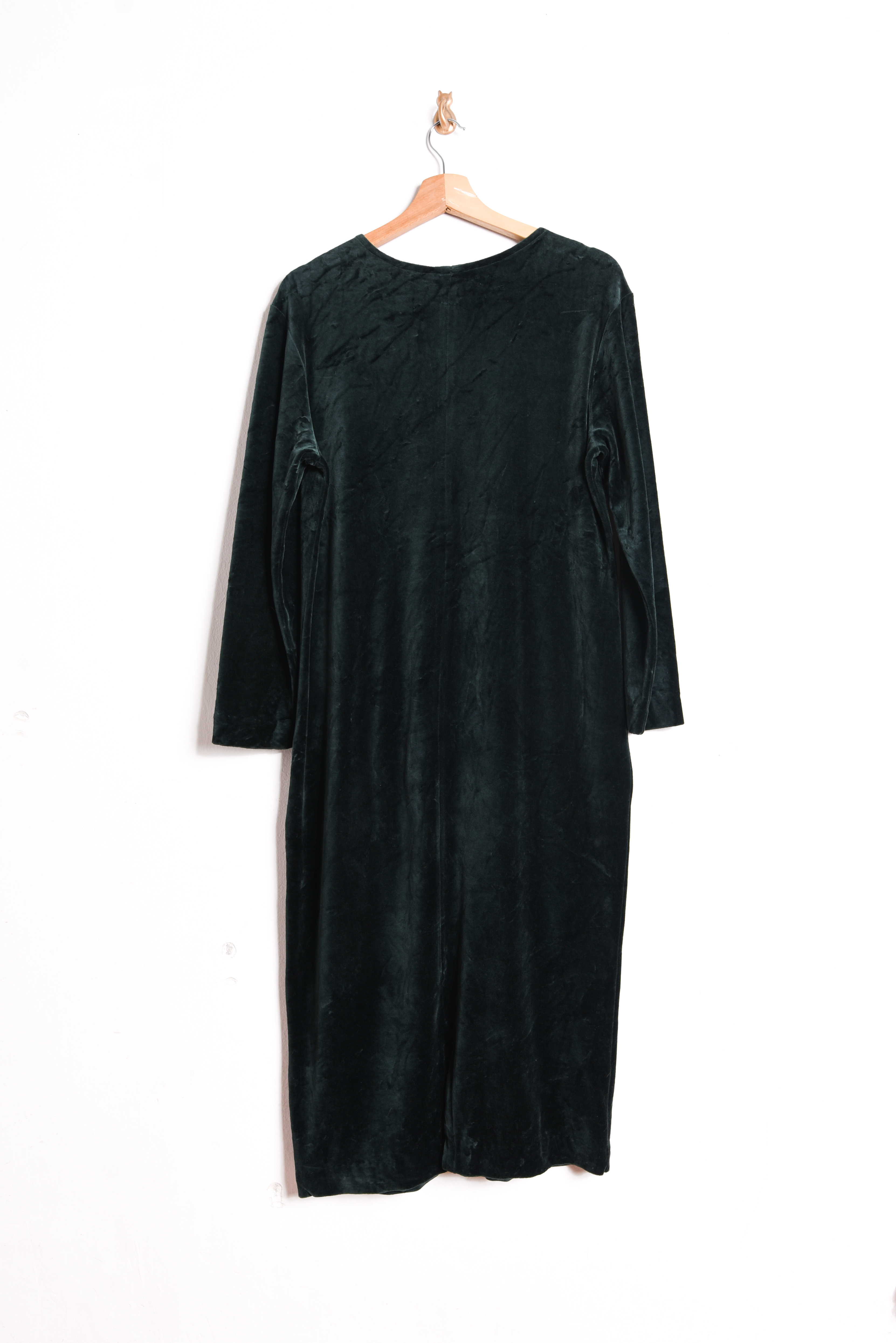 Maxi vestido green velvet 90s