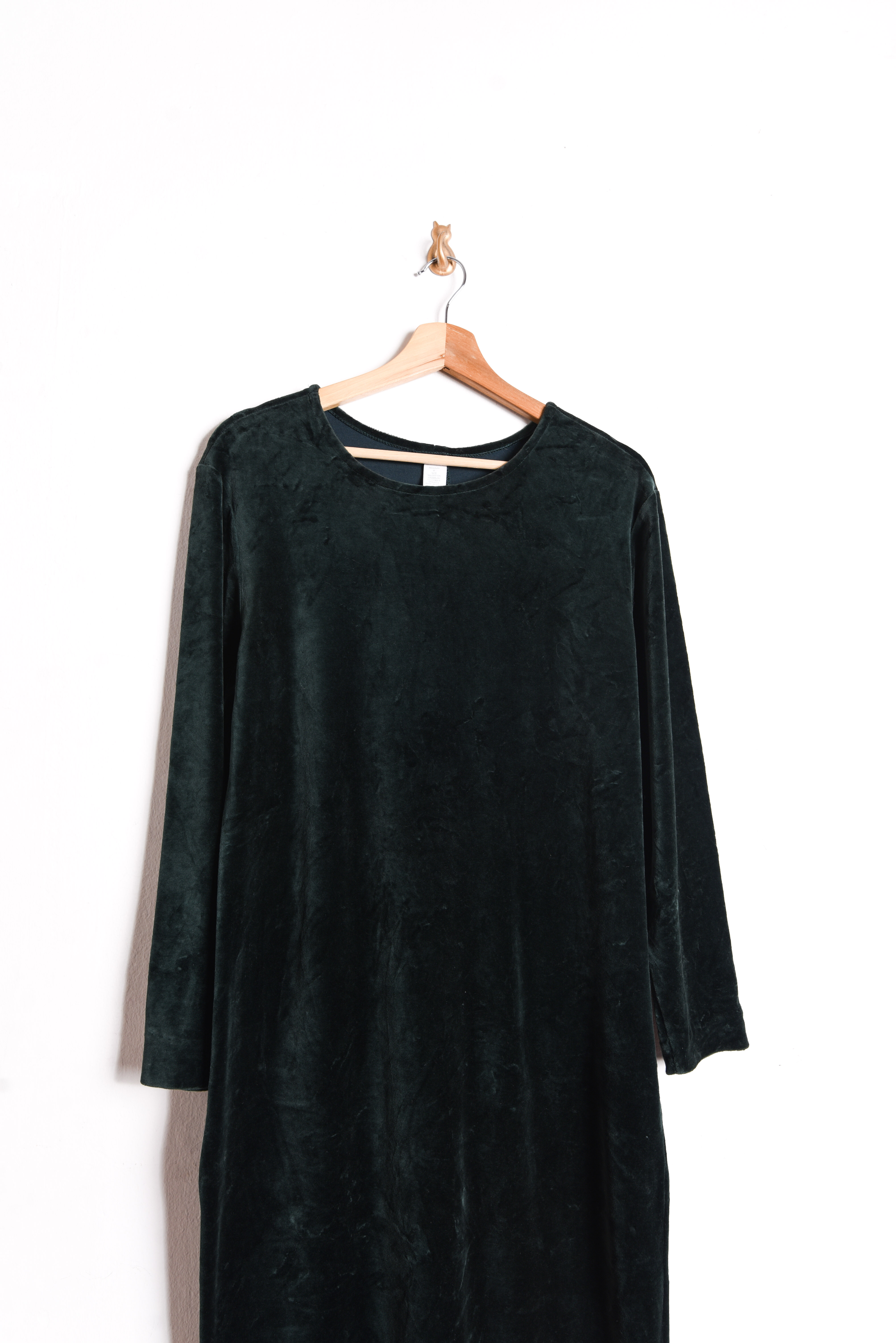 Maxi vestido green velvet 90s