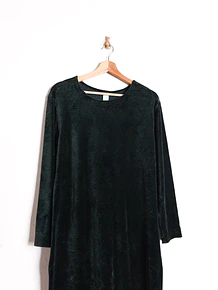 Maxi vestido green velvet 90s