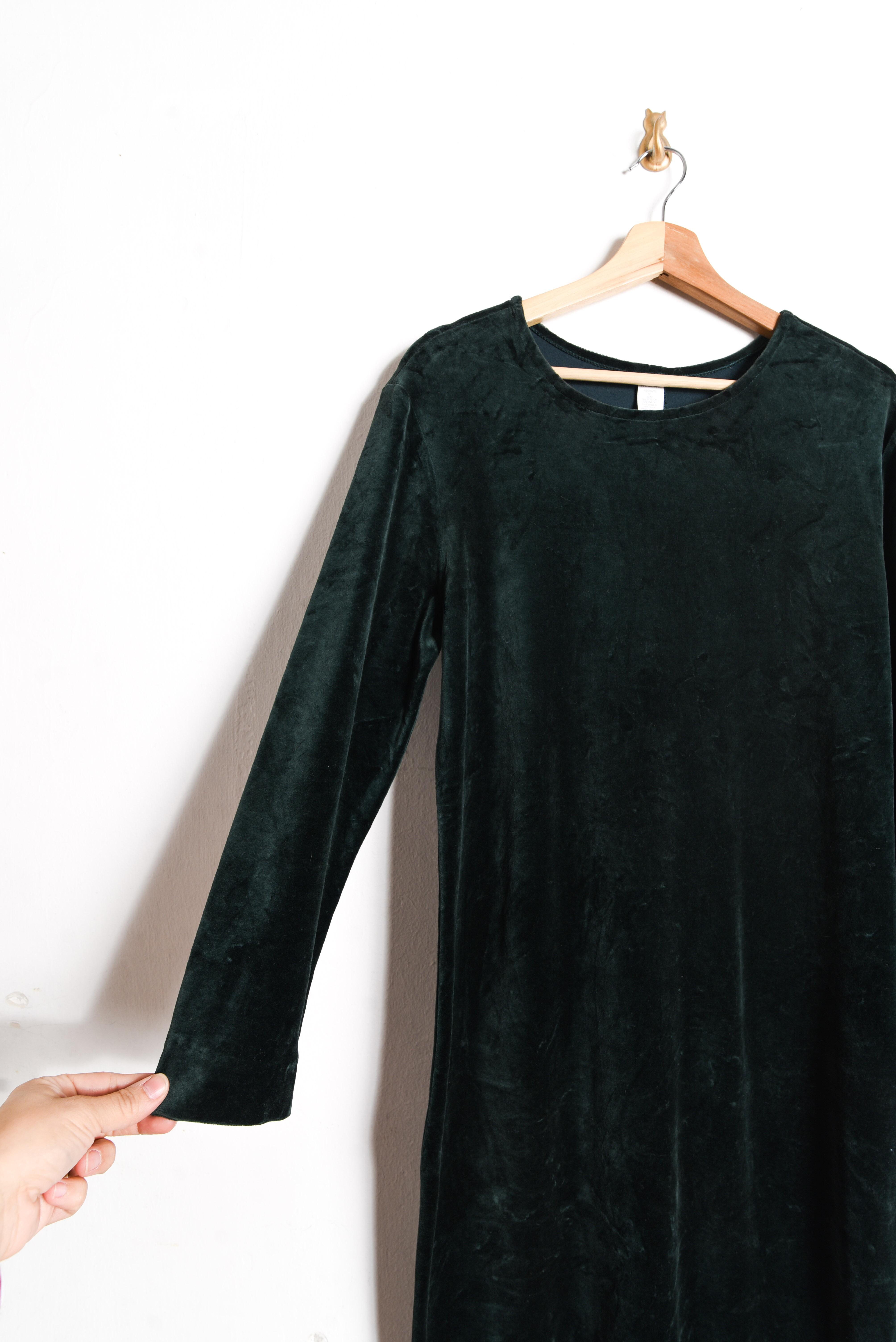 Maxi vestido green velvet 90s