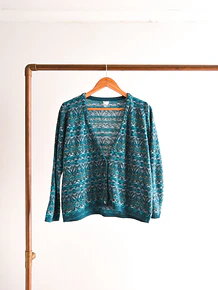 Cardigan turquesa nordic vintage