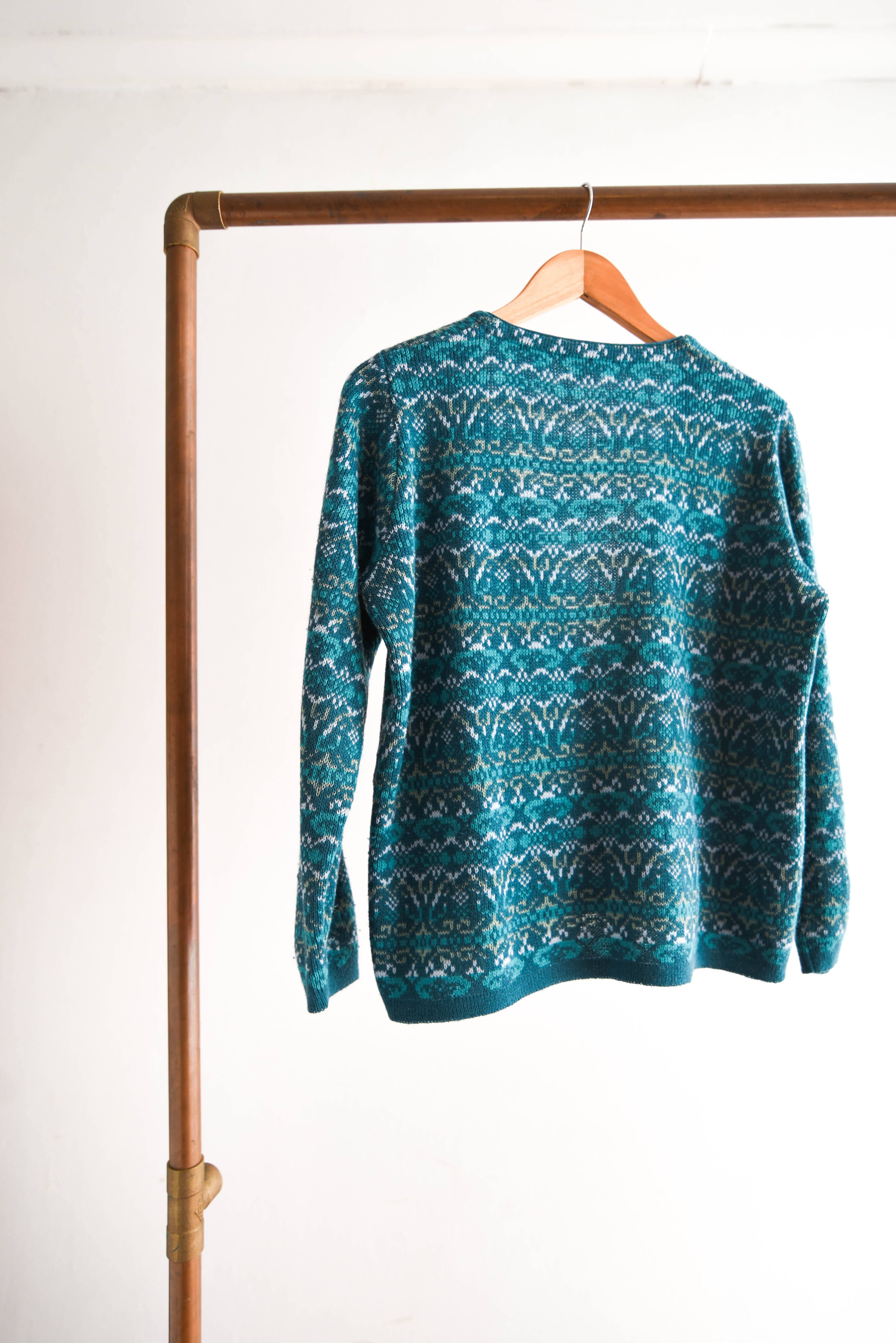 Cardigan turquesa nordic vintage