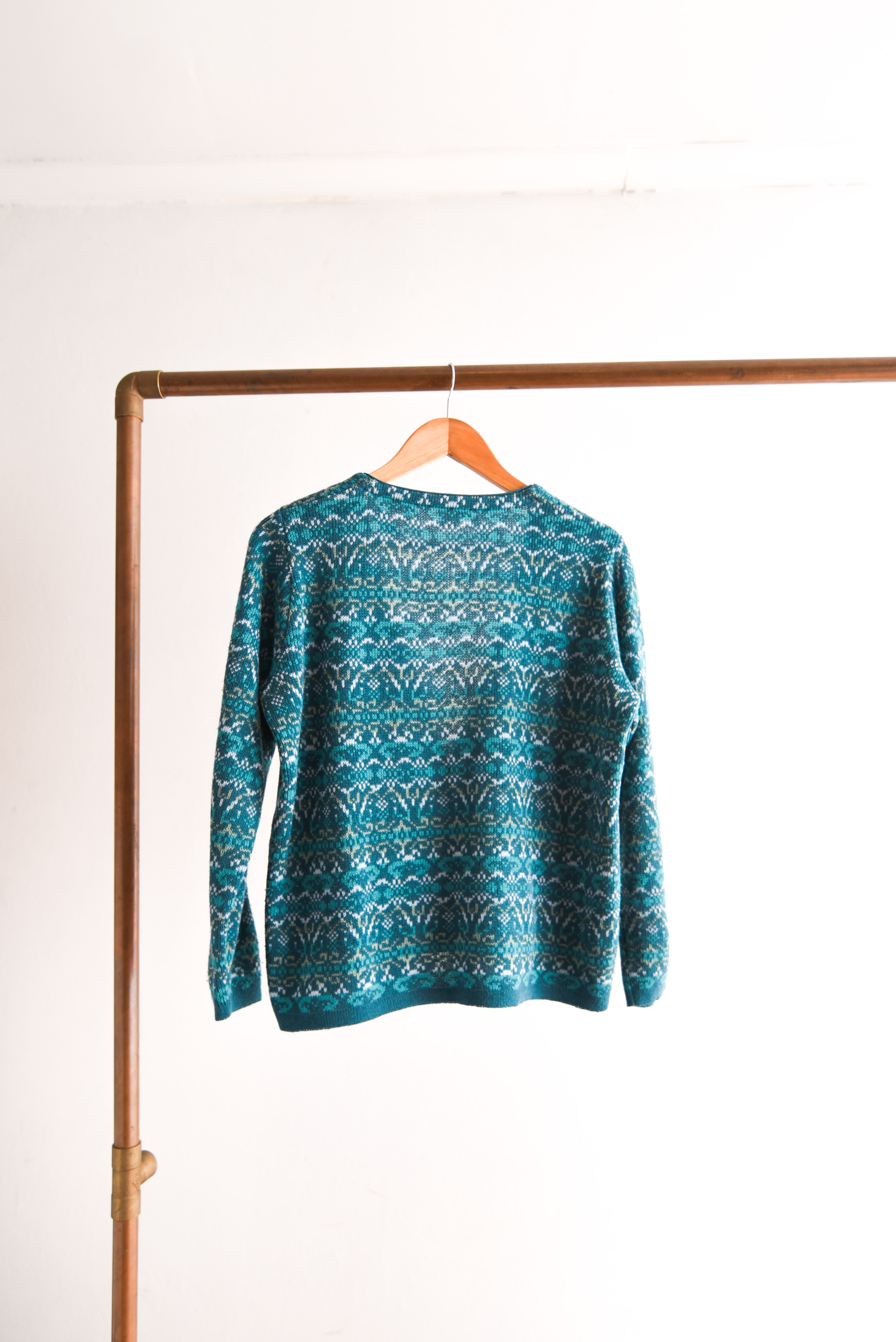 Cardigan turquesa nordic vintage