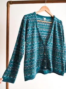 Cardigan turquesa nordic vintage