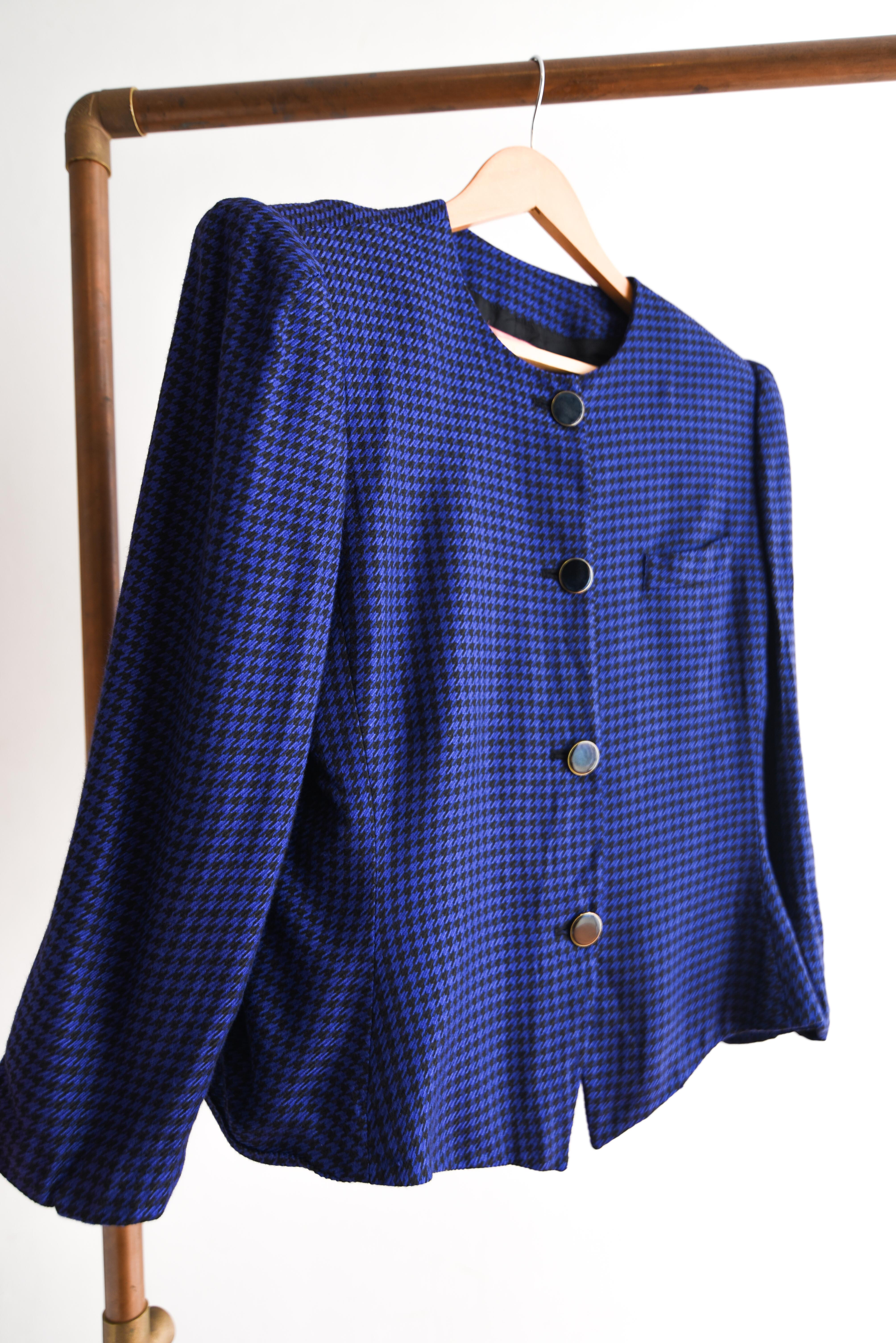 Chaqueta blue pata de gallo vintage