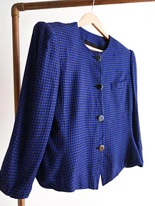 Chaqueta blue pata de gallo vintage