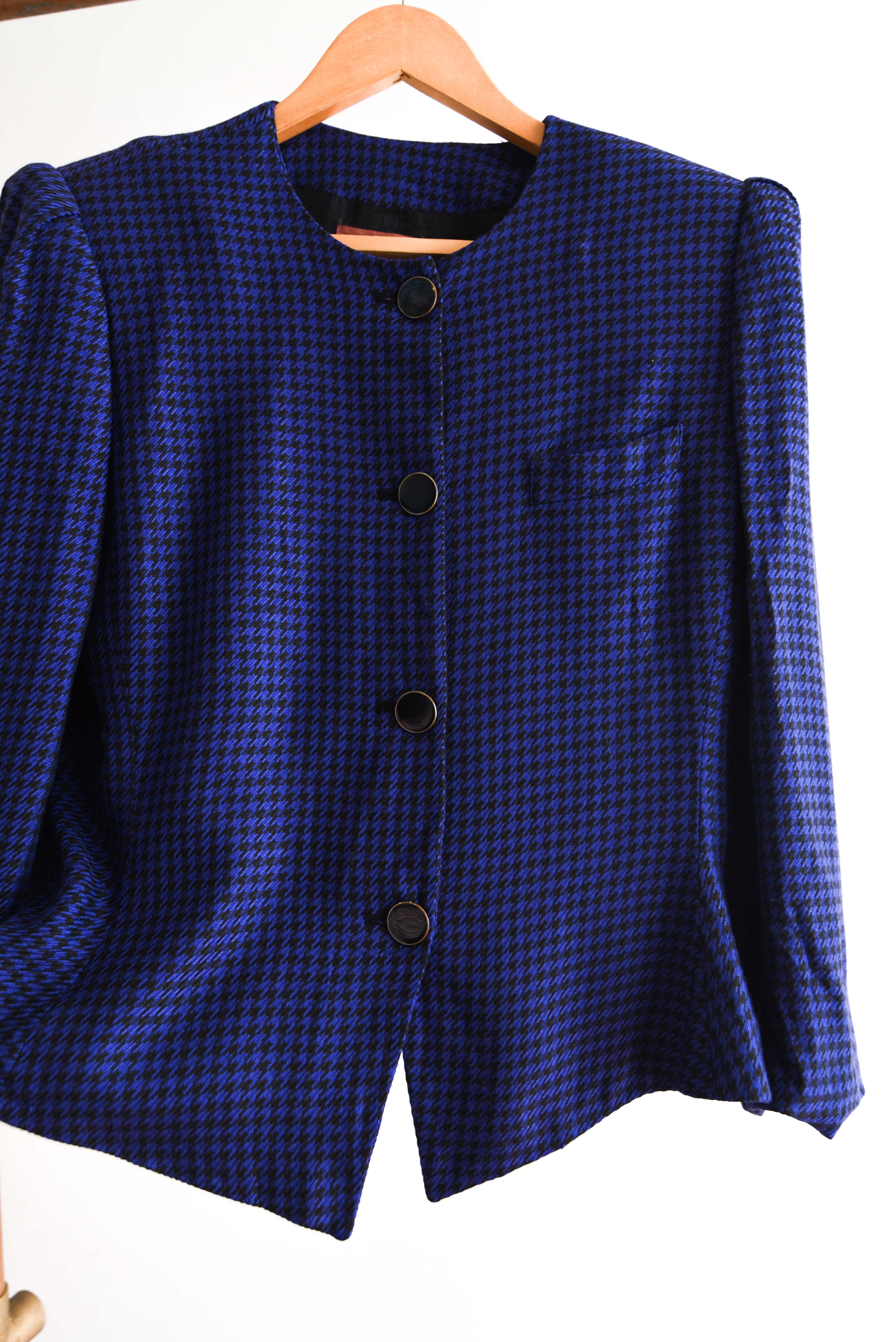 Chaqueta blue pata de gallo vintage