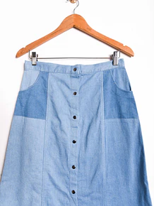 Falda denim celeste