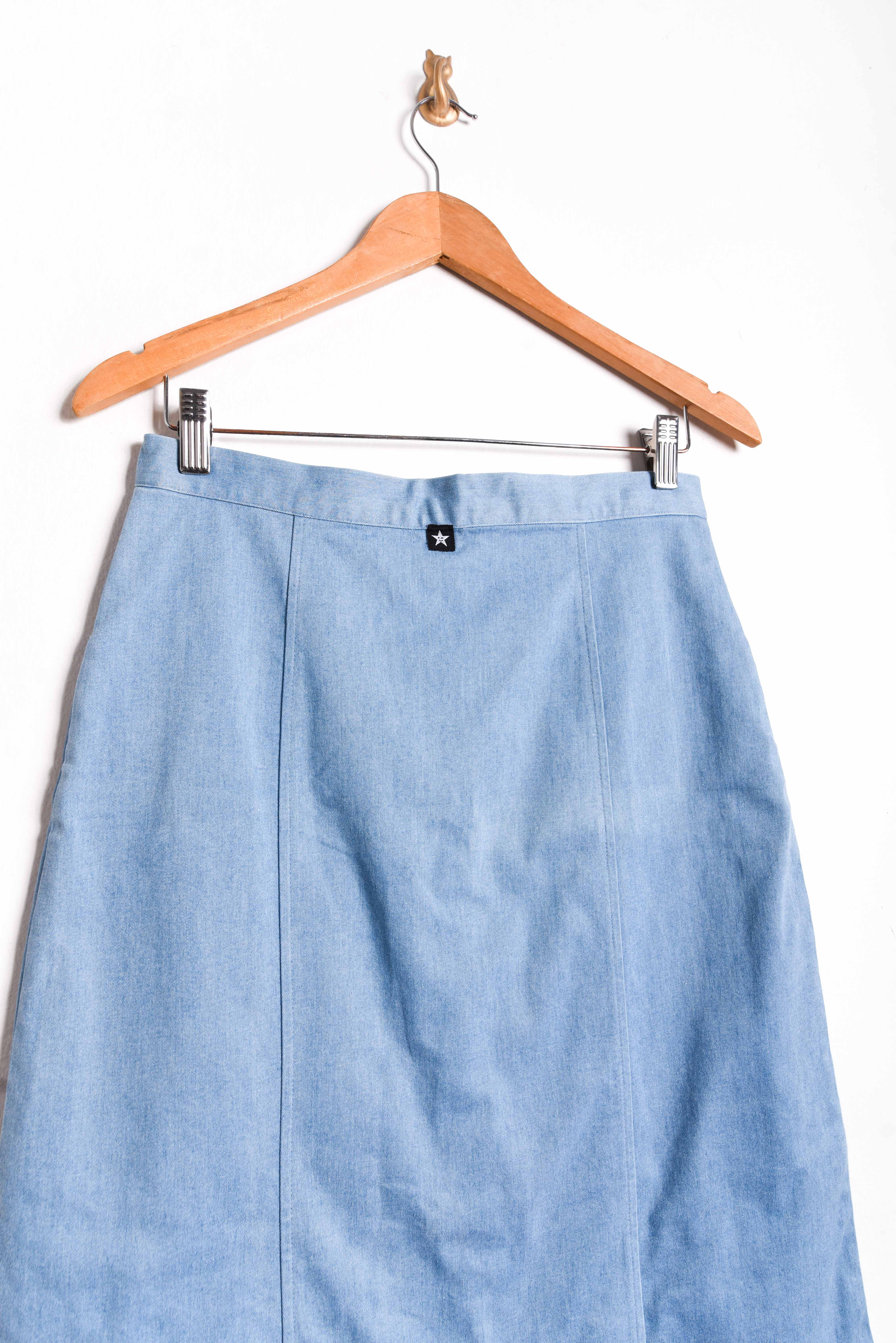 Falda denim celeste