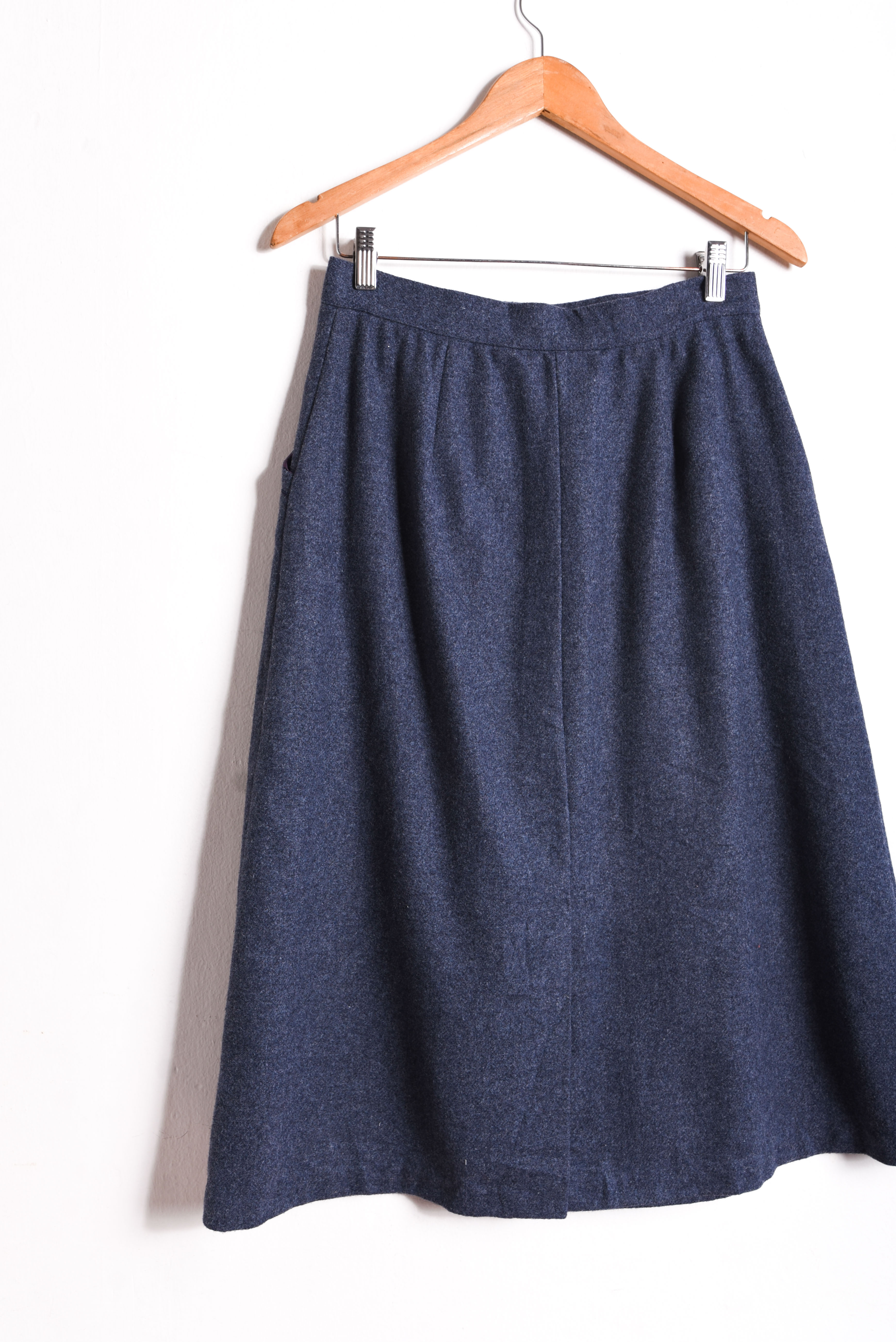 Falda vintage wool azul piedra
