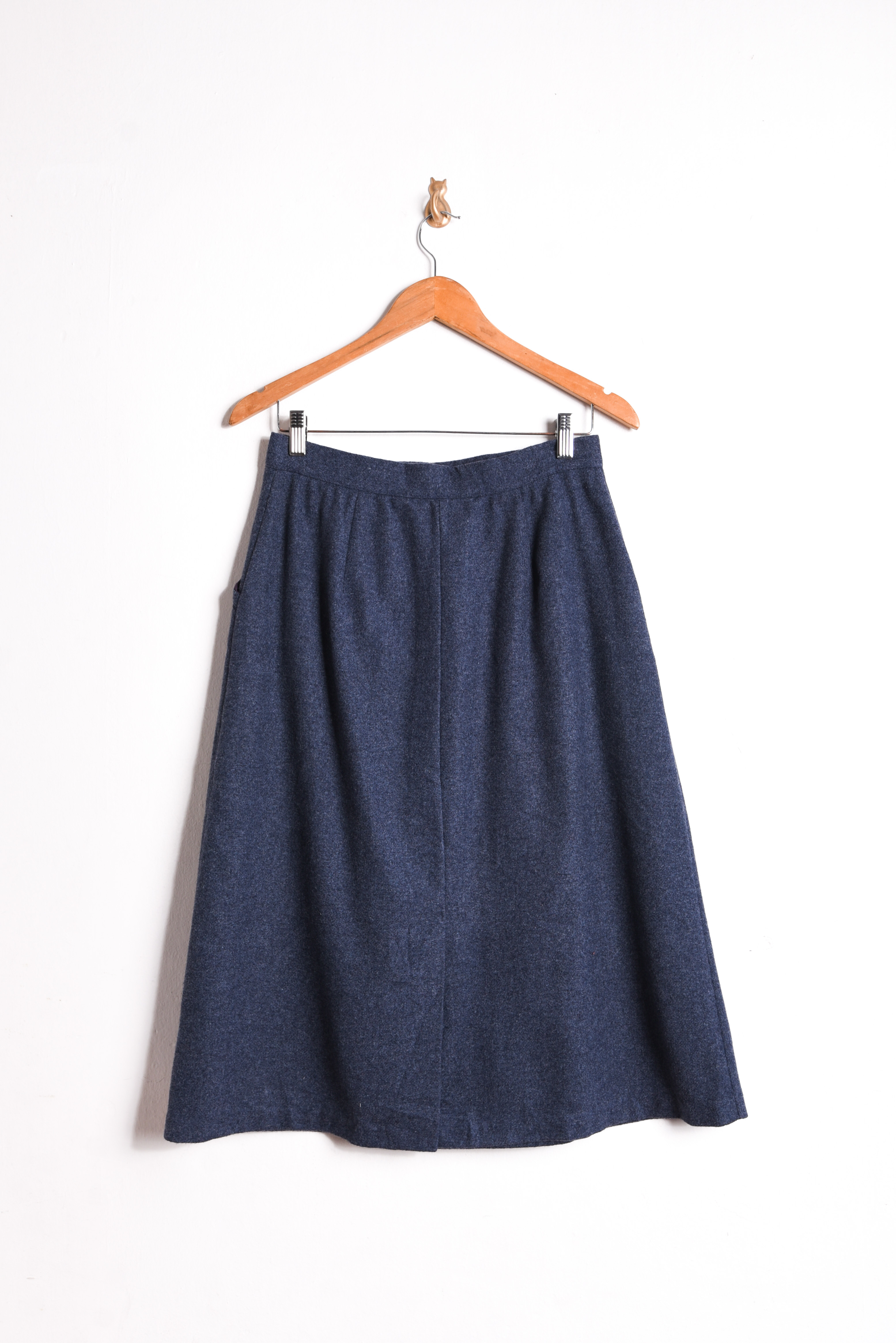 Falda vintage wool azul piedra