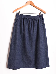 Falda vintage wool azul piedra