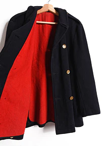 Abrigo navy vintage lana
