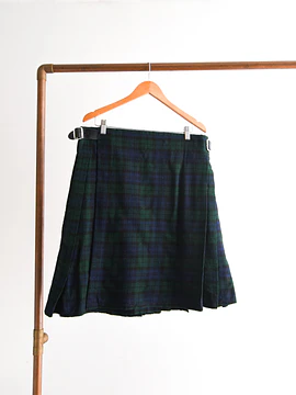 Falda navy green tartán tablas