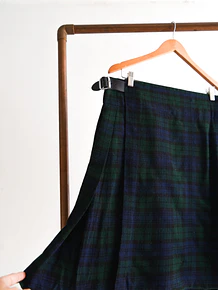 Falda navy green tartán tablas