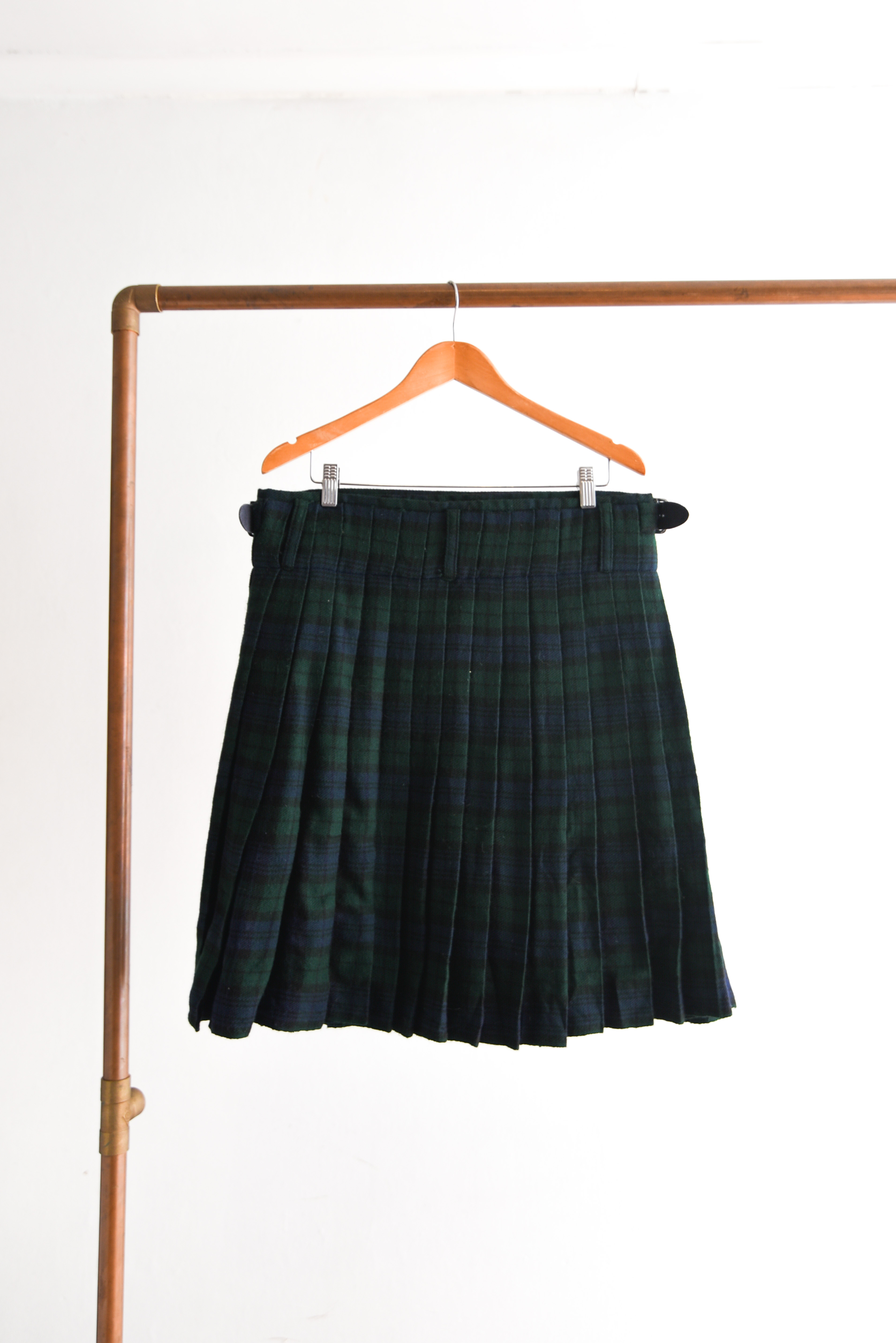 Falda navy green tartán tablas